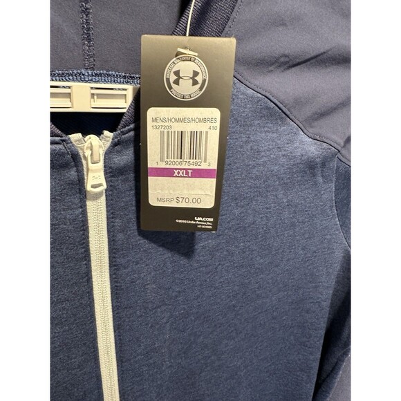 Under Armour Lightweight Full Zip Up Cold Gear Loose XXLT Jacket Blue NWT - Picture 14 of 15
